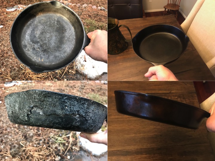 Unmarked No. 7 Mystery Skillet Cast Iron Pan Camp Skillet 